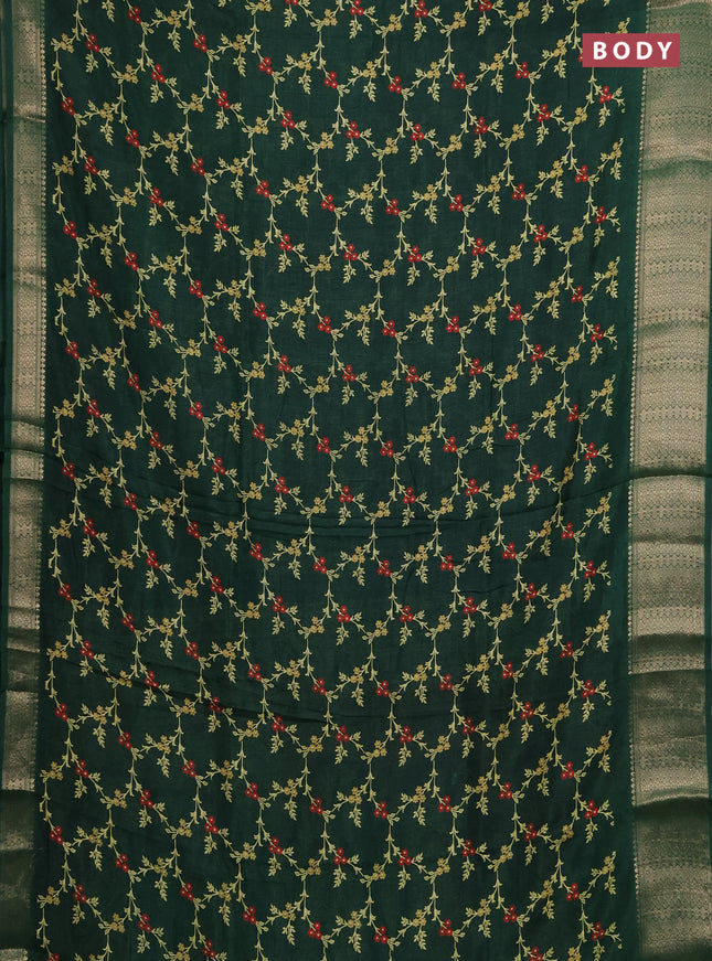 Semi dola pack of 5 multi colour and multi design with allover prints and zari woven border