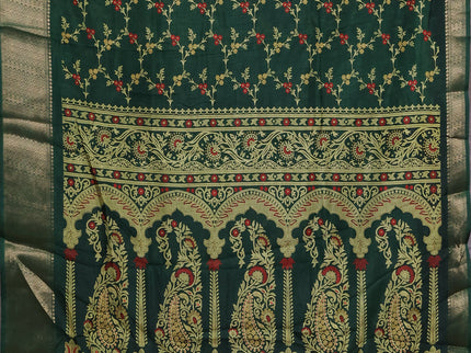 Semi dola pack of 5 multi colour and multi design with allover prints and zari woven border