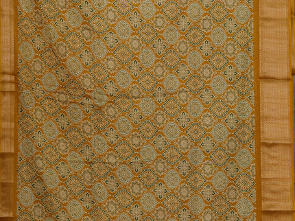 Semi dola pack of 5 multi colour and multi design with allover prints and zari woven border