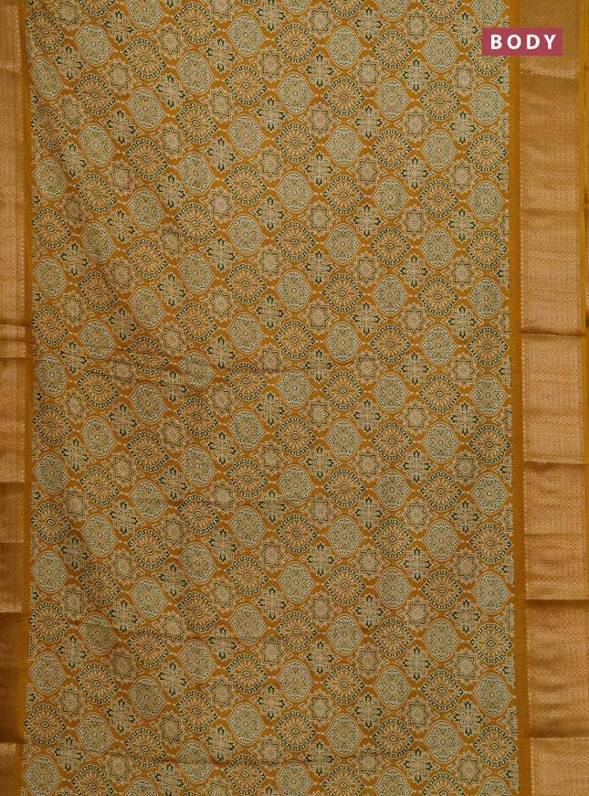Semi dola pack of 5 multi colour and multi design with allover prints and zari woven border
