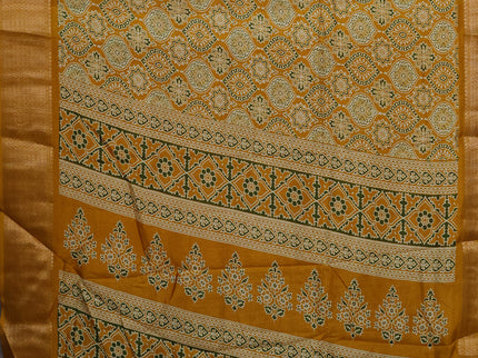Semi dola pack of 5 multi colour and multi design with allover prints and zari woven border