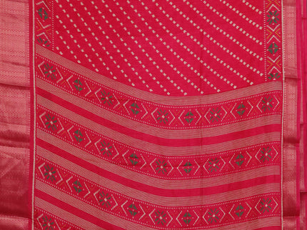 Semi dola pack of 5 multi colour and multi design with allover prints and zari woven border