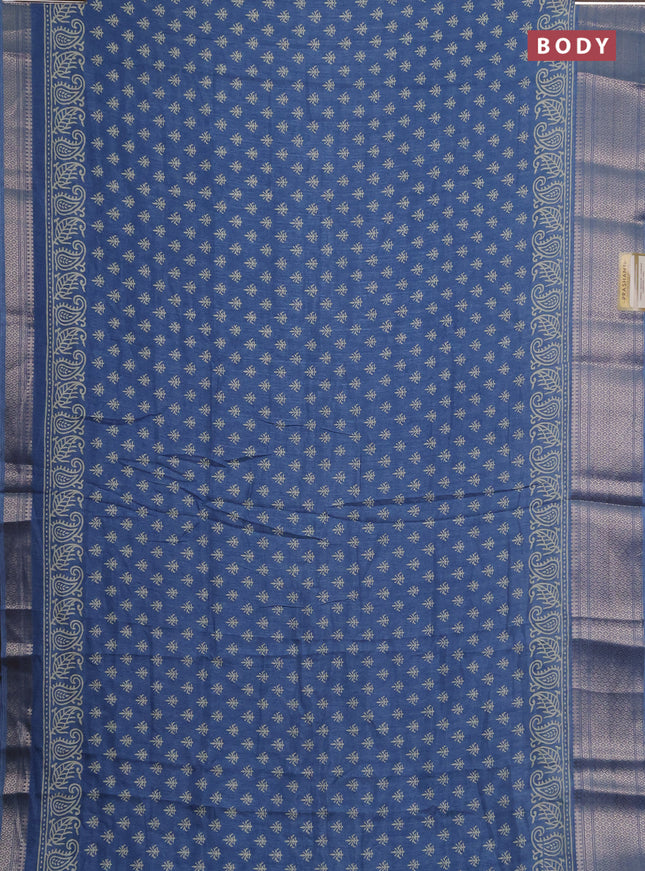 Semi dola pack of 5 multi colour with allover butta prints and zari woven border