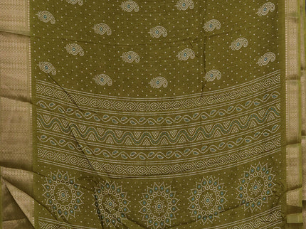 Semi dola pack of 5 multi colour and multi design with allover prints and zari woven border