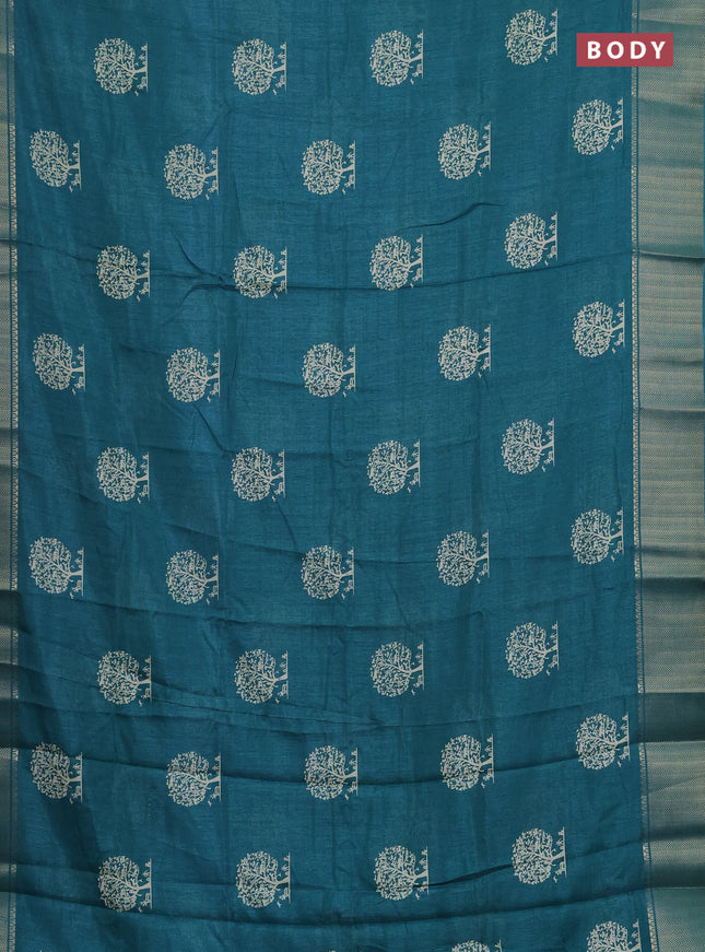 Semi dola pack of 5 multi colour and multi design with allover prints and zari woven border