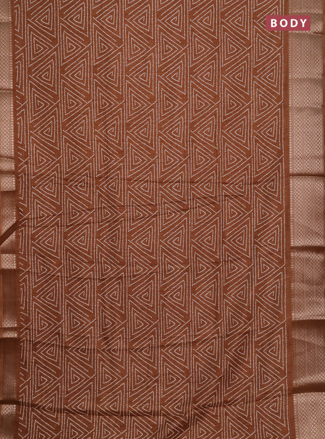 Semi dola pack of 5 multi colour with allover geometric prints and zari woven border