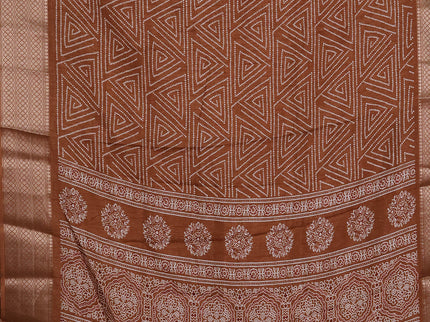 Semi dola pack of 5 multi colour with allover geometric prints and zari woven border