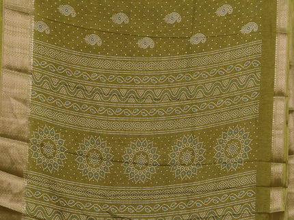 Semi dola pack of 5 multi colour with allover bandhani butta prints and zari woven border