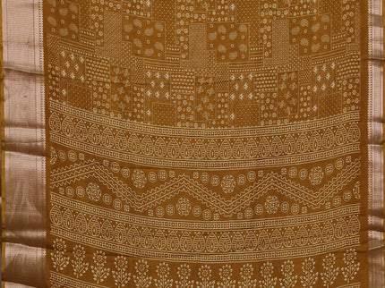 Semi dola pack of 5 multi colour with allover prints and zari woven border