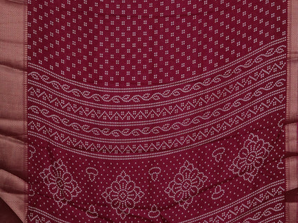 Semi dola pack of 5 multi colour with allover bandhani butta prints and zari woven border