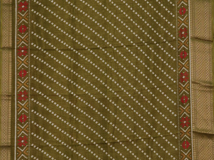 Semi dola pack of 5 multi colour with allover ikat prints and zari woven border