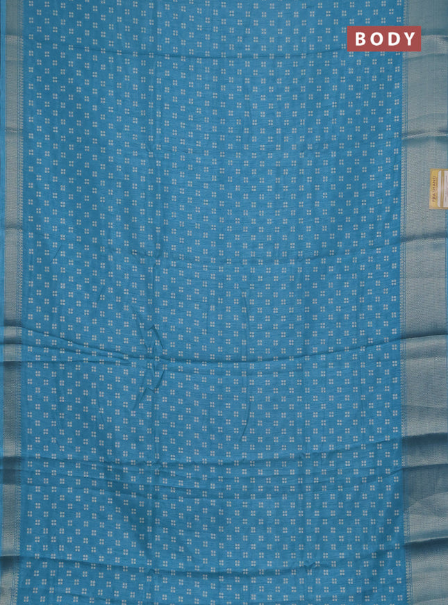 Semi dola pack of 5 multi colour with allover bandhani butta prints and zari woven border