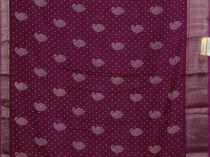 Semi dola pack of 5 multi colour with allover bandhani butta prints and zari woven border