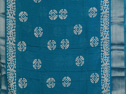 Semi dola pack of 5 multi colour with allover batik butta prints and zari woven border