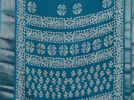Semi dola pack of 5 multi colour with allover batik butta prints and zari woven border