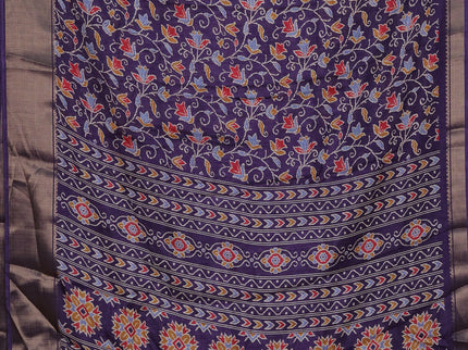 Semi dola pack of 5 multi colour with allover prints and zari woven border
