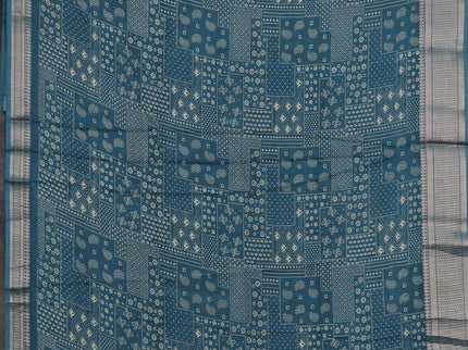 Semi dola pack of 5 multi colour with allover prints and zari woven border