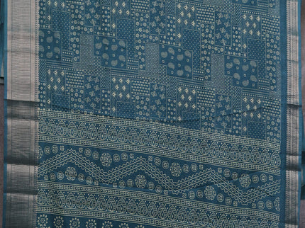 Semi dola pack of 5 multi colour with allover prints and zari woven border