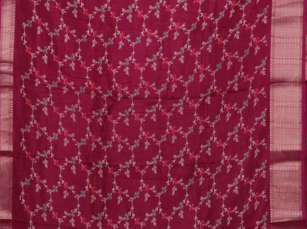 Semi dola pack of 5 multi colour with allover floral weaves and zari woven border
