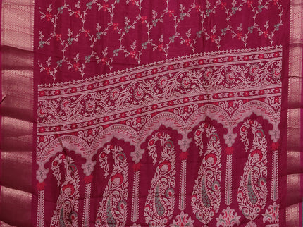 Semi dola pack of 5 multi colour with allover floral weaves and zari woven border