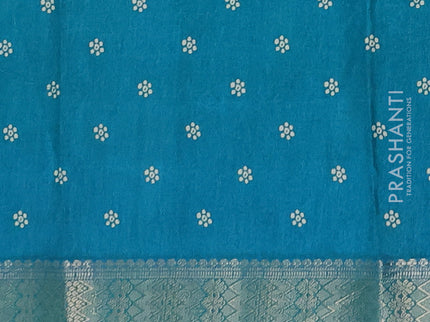 Semi dola pack of 5 multi colour with allover bandhani butta prints and zari woven border