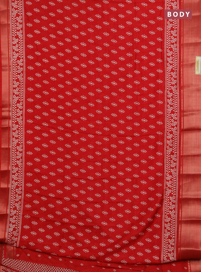 Semi dola pack of 5 multi colour with allover butta prints and zari woven border