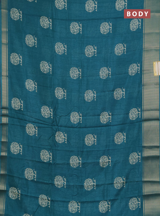 Semi dola pack of 5 multi colour with allover butta prints and zari woven border