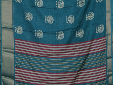 Semi dola pack of 5 multi colour with allover butta prints and zari woven border