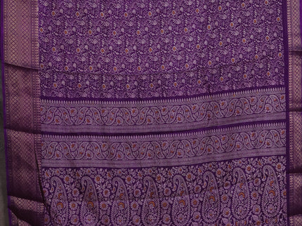 Semi dola pack of 5 multi colour with allover prints and zari woven border