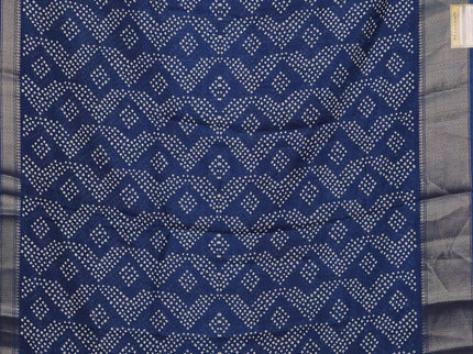 Semi dola pack of 5 multi colour with allover bandhani prints and zari woven border