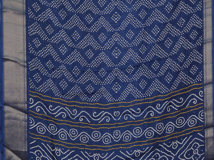 Semi dola pack of 5 multi colour with allover bandhani prints and zari woven border