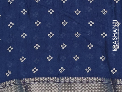 Semi dola pack of 5 multi colour with allover bandhani prints and zari woven border