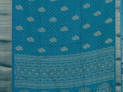 Semi dola pack of 5 multi colour and multi design with allover prints and zari woven border
