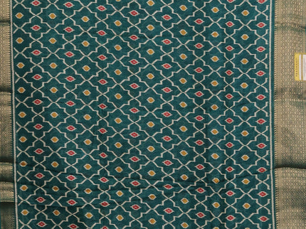 Semi dola pack of 5 multi colour and multi design with allover prints and zari woven border