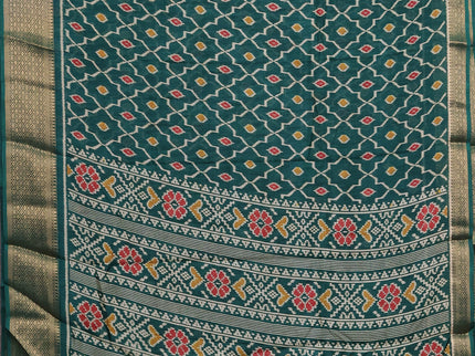 Semi dola pack of 5 multi colour and multi design with allover prints and zari woven border