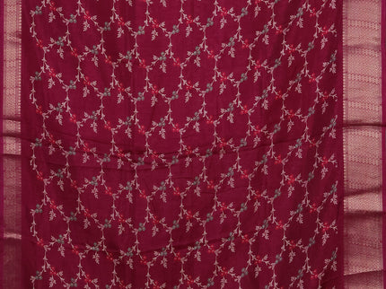 Semi dola pack of 5 multi colour and multi design with allover prints and zari woven border