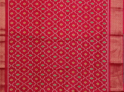 Semi dola pack of 5 multi colour and multi design with allover prints and zari woven border