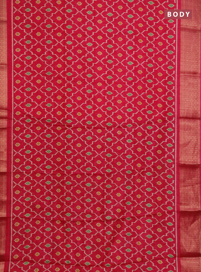 Semi dola pack of 5 multi colour and multi design with allover prints and zari woven border
