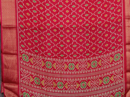 Semi dola pack of 5 multi colour and multi design with allover prints and zari woven border