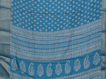 Semi dola pack of 5 multi colour and multi design with allover prints and zari woven border
