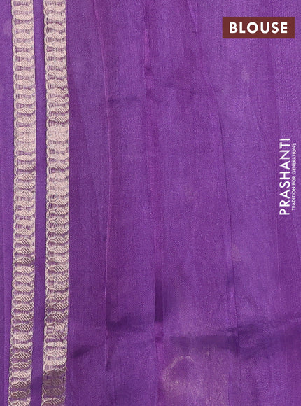 Banarasi tissue silk saree lavender with allover silver & zari woven buttas and zari woven piping border