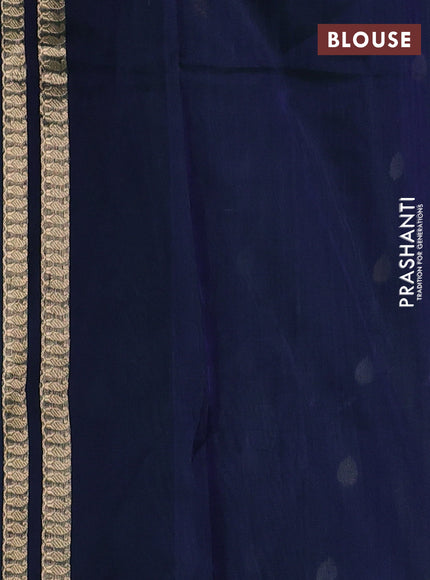Banarasi tissue silk saree dual shade of bluish green with allover silver & zari woven buttas and zari woven piping border