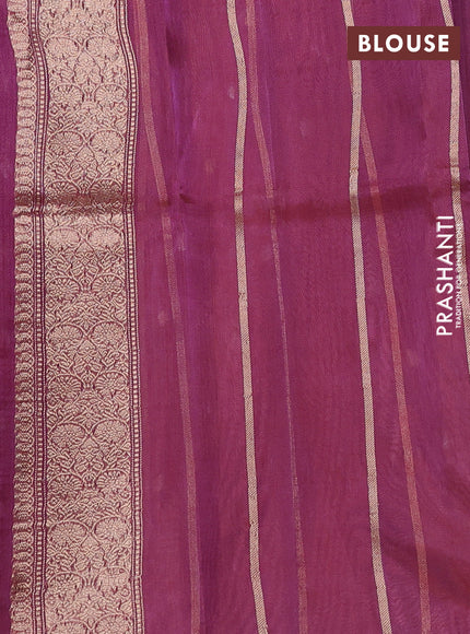 Banarasi tissue silk saree magenta pink with allover silver & zari woven buttas and zari woven piping border