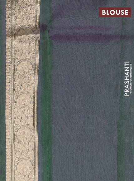 Banarasi tissue silk saree dual shade of purple with allover zari woven buttas and zari woven piping border