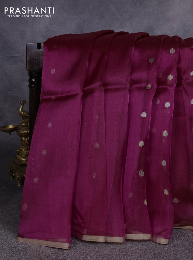 Banarasi tissue silk saree pink with allover zari woven buttas and zari woven piping border