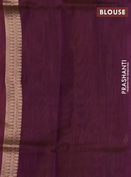 Banarasi tissue silk saree dual shade of mild purple with allover silver & zari woven buttas and zari woven piping border