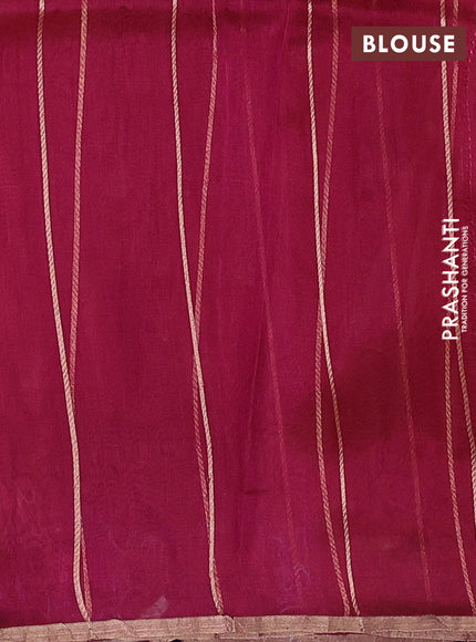 Banarasi tissue silk saree dark pink with allover silver & zari woven floral buttas and zari woven piping border