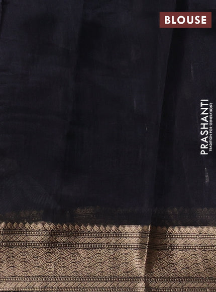 Banarasi tissue silk saree black with allover zari woven floral buttas and zari woven border