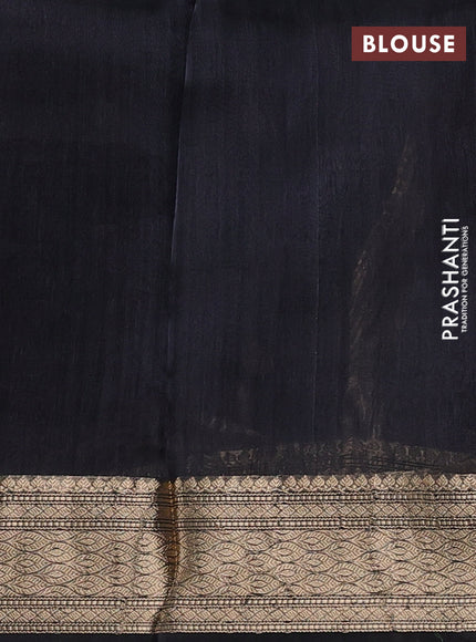 Banarasi tissue silk saree black with allover zari woven floral buttas and zari woven border