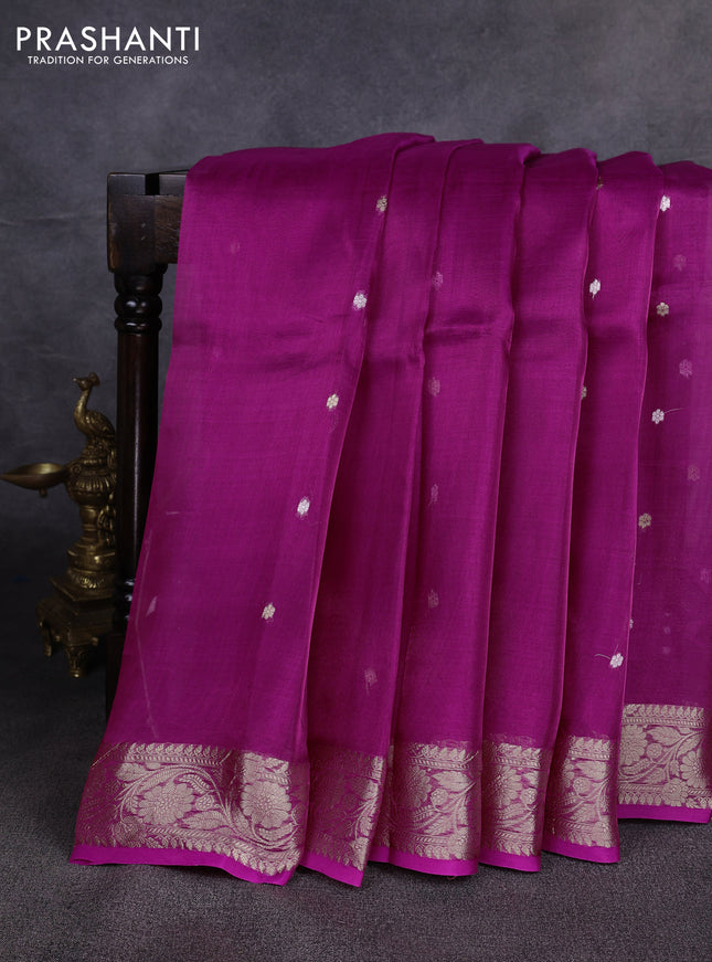 Banarasi tissue silk saree pink with allover silver & zari woven buttas and zari woven border